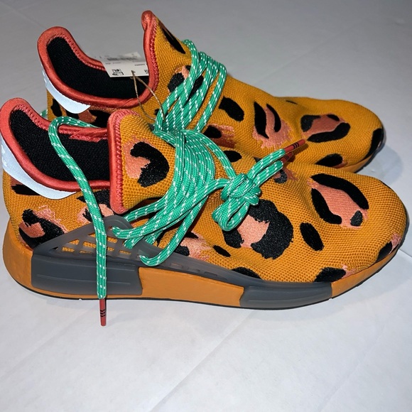 Adidas x Pharrell collab HMD HU animal print orange leopard size 9 men’s 10.5 - Picture 14 of 14